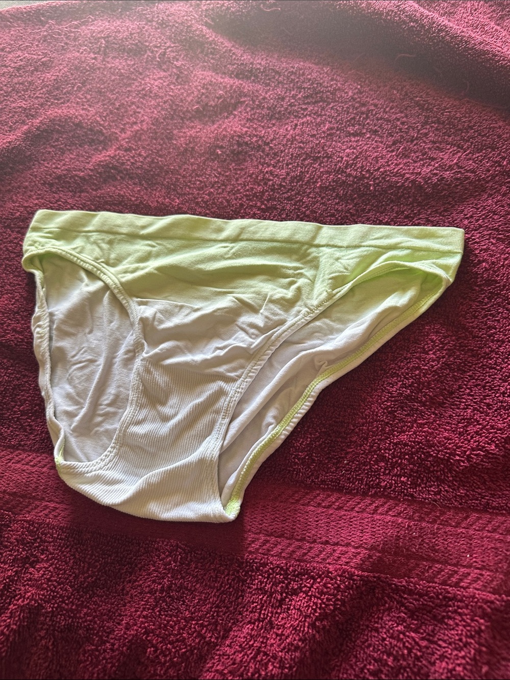 NWOT Victoria's Secret Light Green and White Cotton Bikini Panties